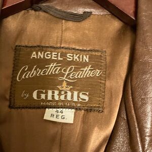 Vintage Chocolate Brown Leather Men's Jacket by Grais